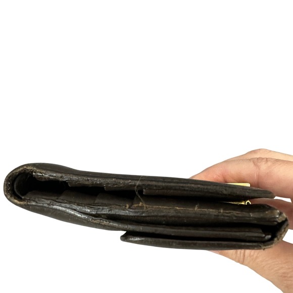 Gucci Leather Wallet Brown Snap Closure Bifold Coin Purse Vintage, flawed, used - Picture 5 of 16